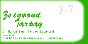 zsigmond tarpay business card